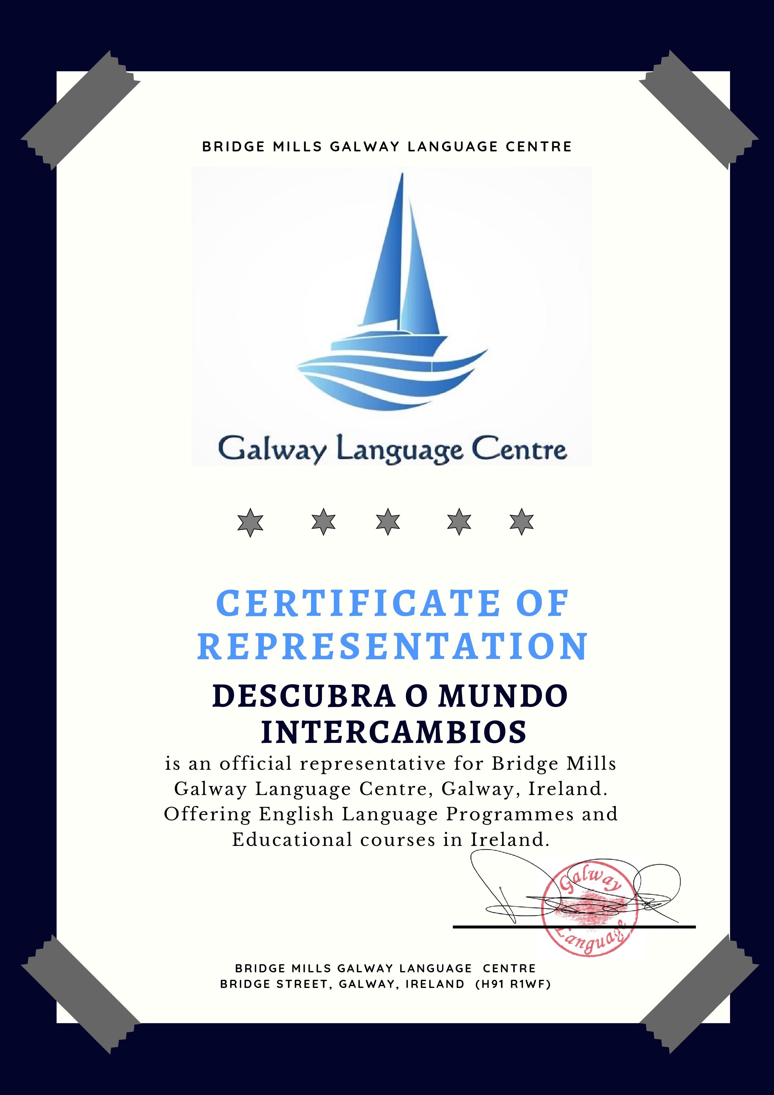 Descubra o Mundo é um agente autorizado da Galway Language Centre