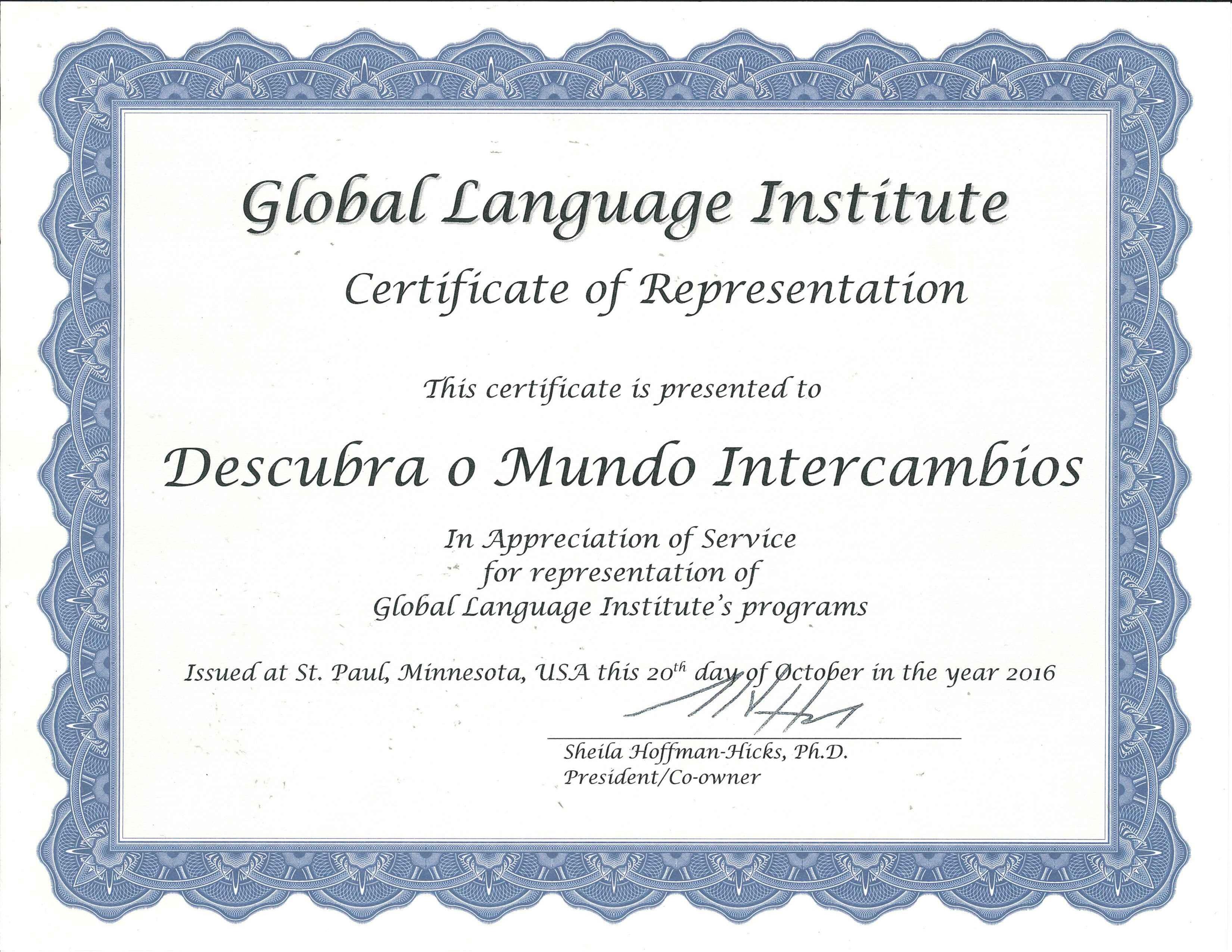 Descubra o Mundo é um agente autorizado da Global Language Institute